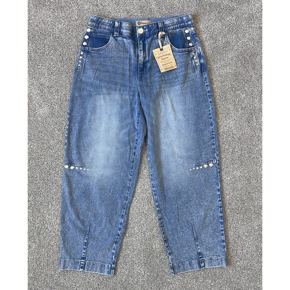 Democracy Ab Technology Sky Rise Denim Jeans Stretch Womens Size 12 Slimming NWT - Picture 1 of 8